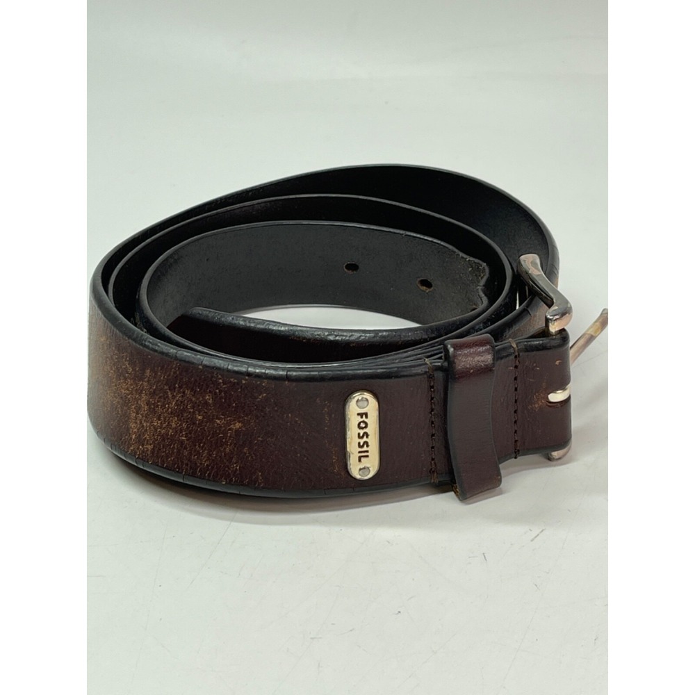 Fossil Belt Men's Brown Distressed Leather MB4053 200 Sz 42